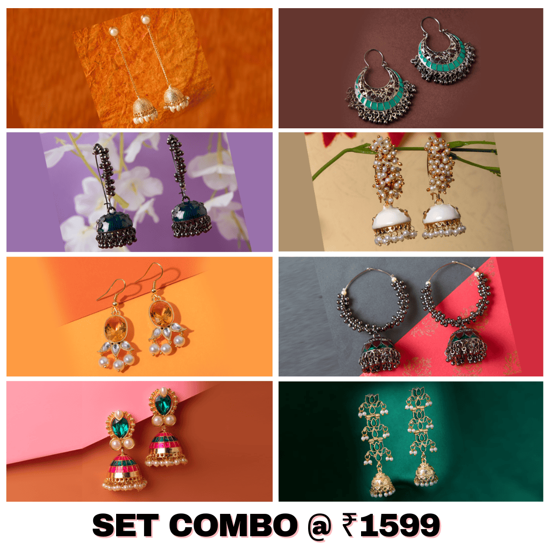 Buy Traditional Earrings Set Combo For Women/Girls Online - Moonstruck Costume Jewellery - www.MoonstruckINC.com
