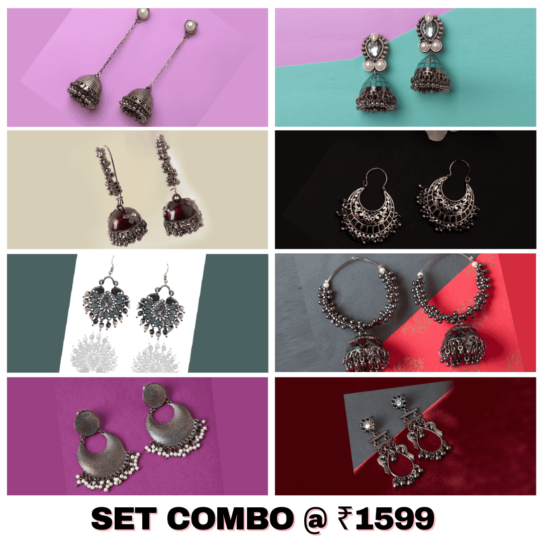 Buy Oxidised Earrings Set Combo For Women/Girls Online - Moonstruck Costume Jewellery - www.MoonstruckINC.com