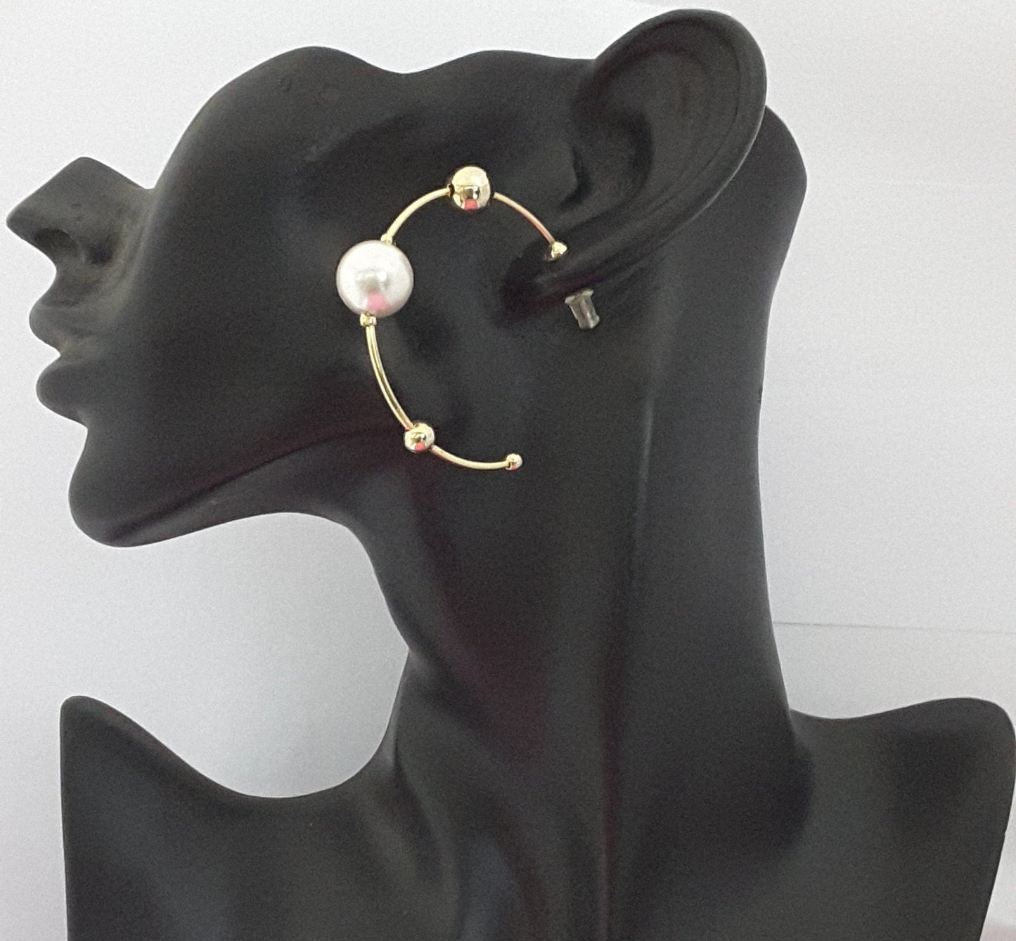 Moonstruck Gold/Golden Pearl Hoop Earrings for Women - www.MoonstruckINC.com