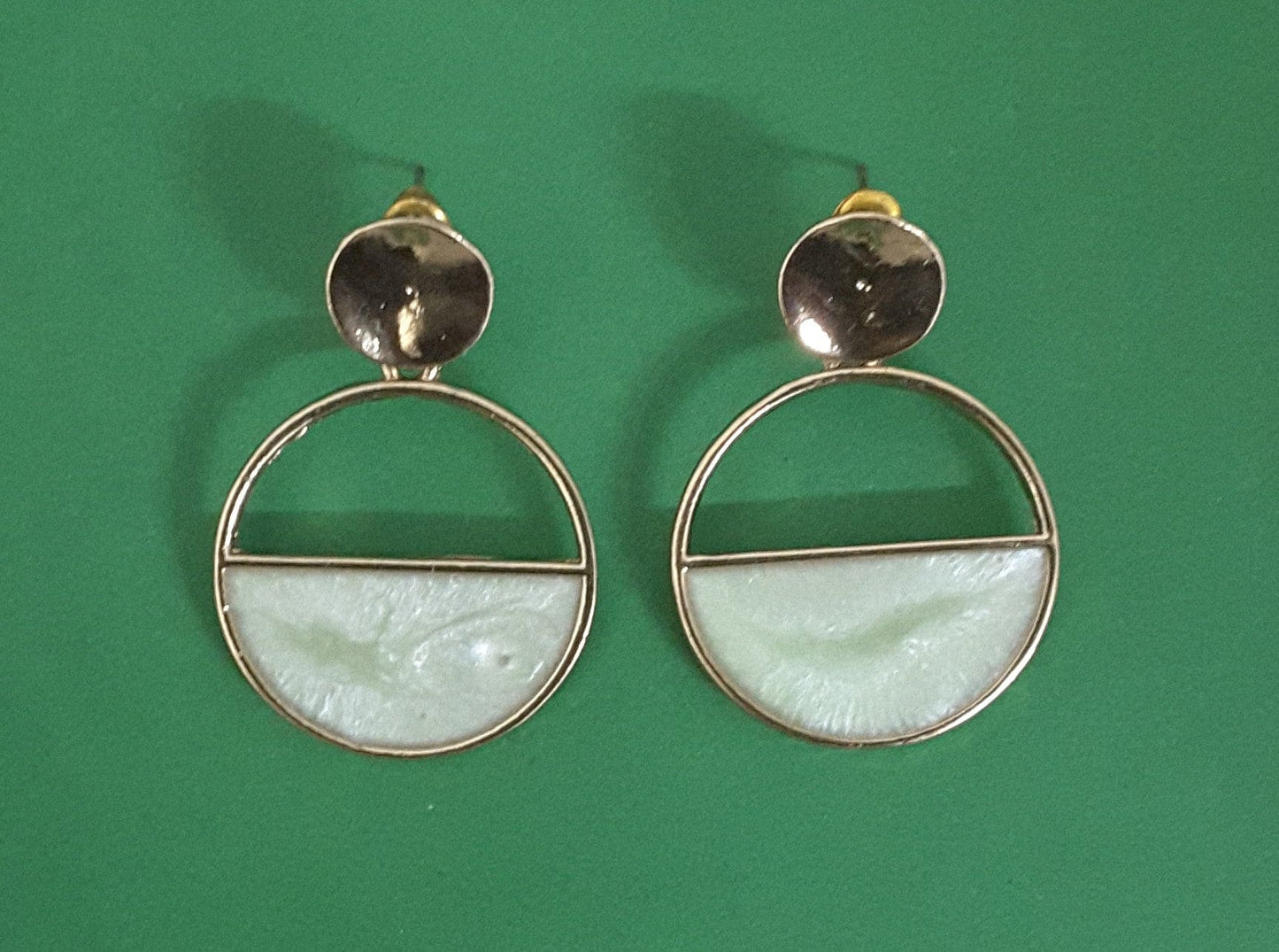 Moonstruck Round Dangle Earrings for Women (Green) - www.MoonstruckINC.com