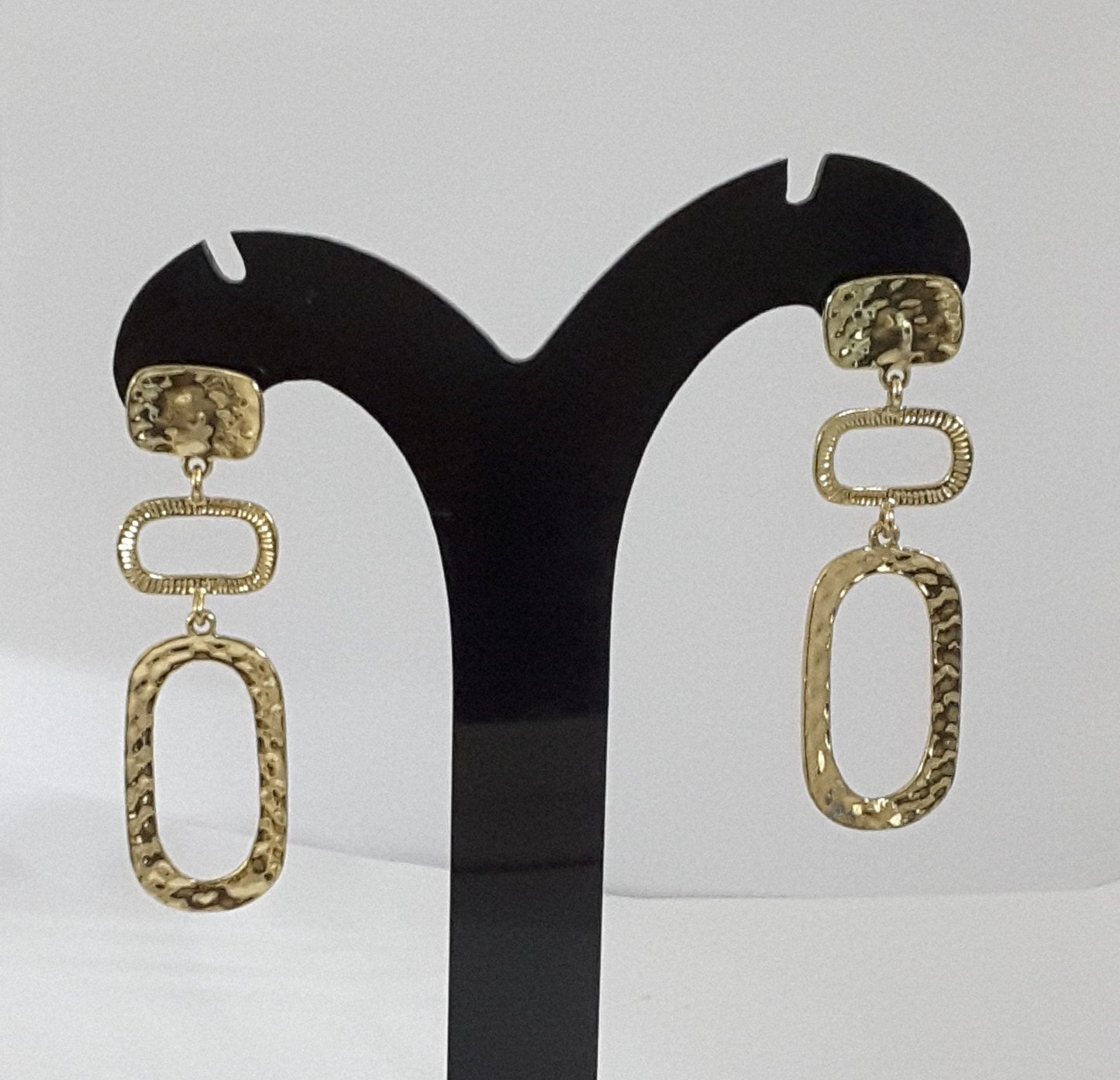 Moonstruck Textured Gold/Golden Dangle Earrings for Women - www.MoonstruckINC.com