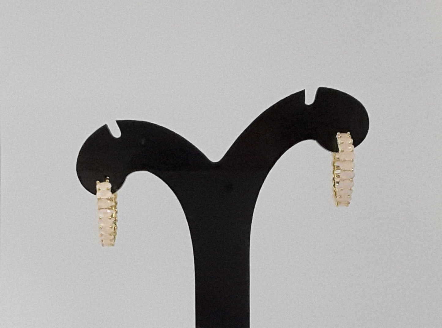 Moonstruck Pink Stone Gold/Golden Hoop Earrings for Women - www.MoonstruckINC.com