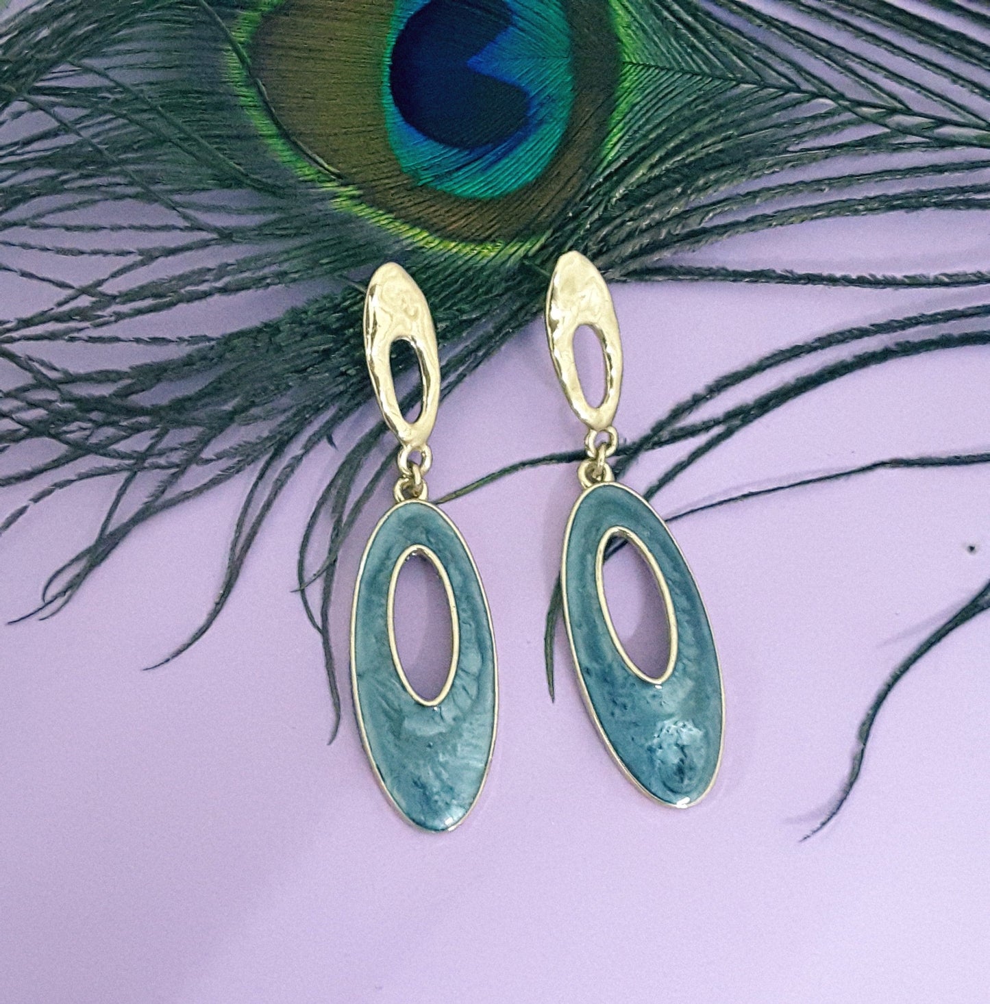 Moonstruck Oval Dangle Earrings for Women (Grey) - www.MoonstruckINC.com