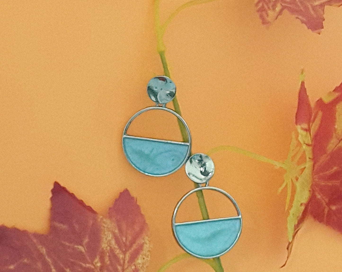Moonstruck Round Dangle Earrings for Women (Green) - www.MoonstruckINC.com