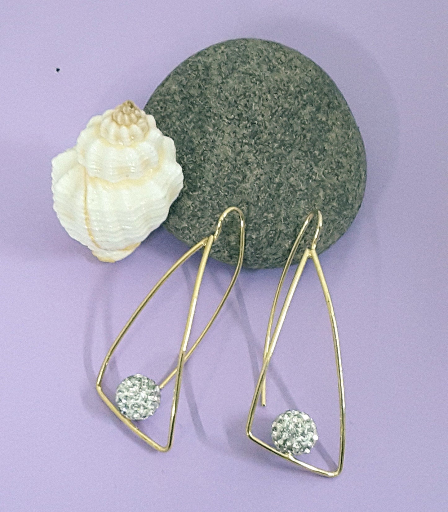 Moonstruck Gold/Golden Dangle Geometric Diamond Studded Earrings for Women - www.MoonstruckINC.com