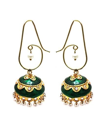 Moonstruck Pearl Pink Drop Dangler Traditional Ethnic Wear Jhumki Earring for Women - www.MoonstruckINC.com