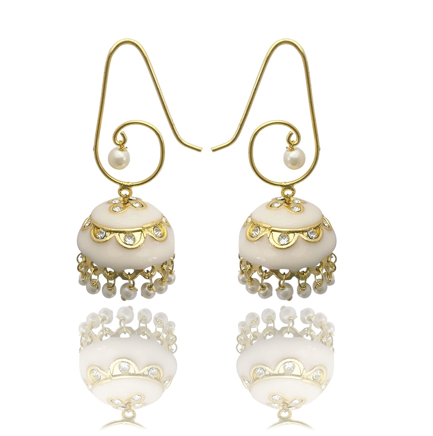 Moonstruck Pearl Pink Drop Dangler Traditional Ethnic Wear Jhumki Earring for Women - www.MoonstruckINC.com