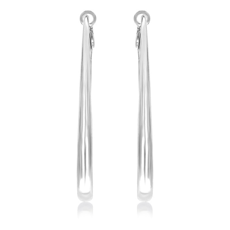 Teardrop Hoop Earrings for Women Silver Plated Lightweight Statement Earrings Fashion Jewelry Trendy Minimalist Hoops for Casual, Formal, Party, Work & Gifting