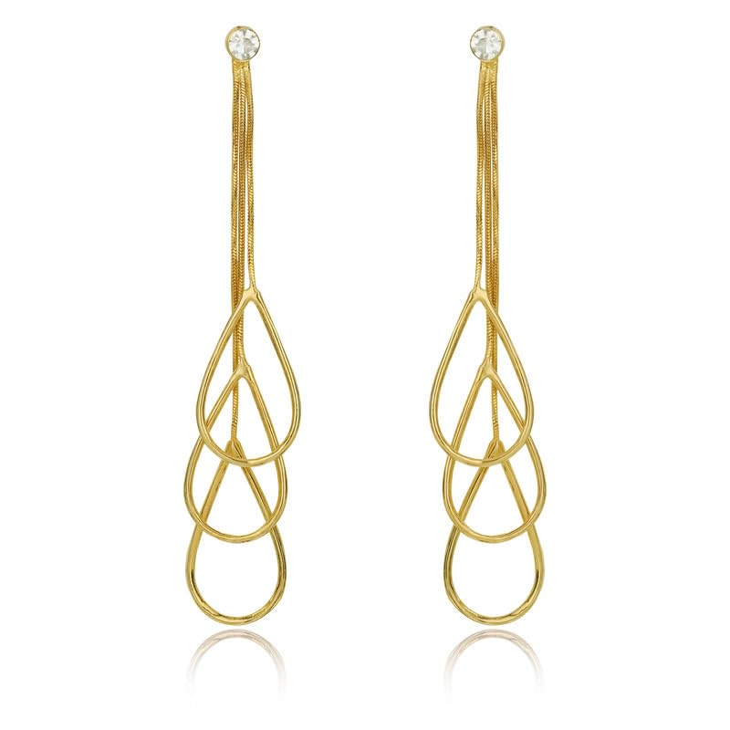 Moonstruck Fashion Jewellery Elegant Gold Teardrop Dangle Earrings for Women - Chic Drop Jewelry for Party, Wedding, Evening Wear, Statement Accessories