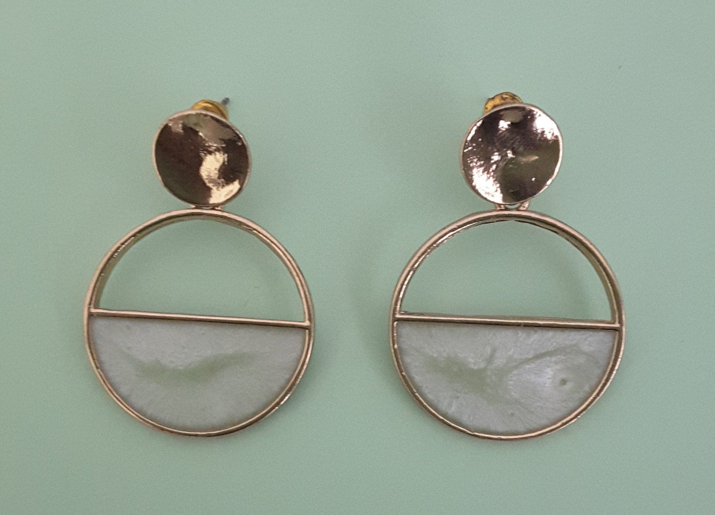 Moonstruck Round Dangle Earrings for Women (Green) - www.MoonstruckINC.com