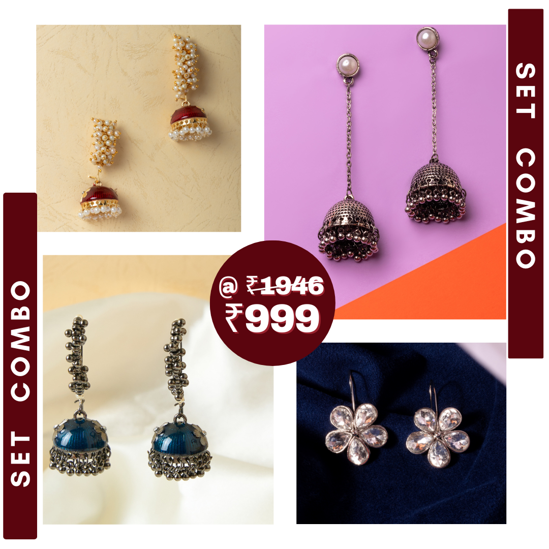 Buy Earrings Set Combo For Women/Girls Online - Moonstruck Costume Jewellery - www.MoonstruckINC.com