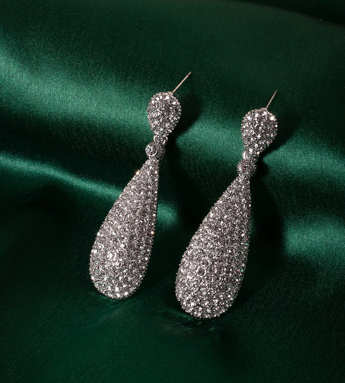 Moonstruck Silver Crystal Diamond Drop And Dangle Fashion Earrings For Women - www.MoonstruckINC.com