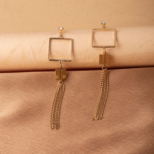 Moonstruck Square Chain Dangle Earrings for Women - www.MoonstruckINC.com