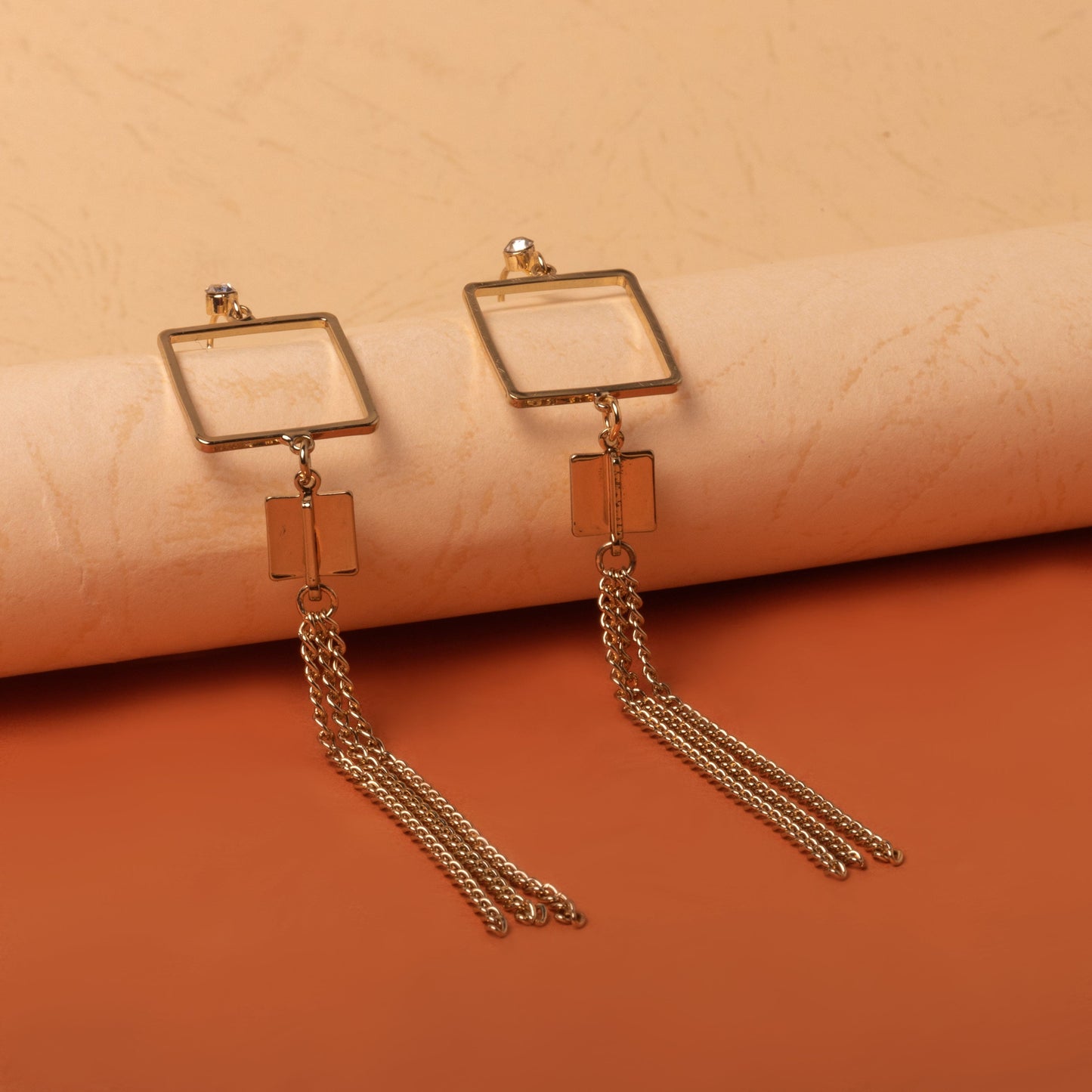 Moonstruck Square Chain Dangle Earrings for Women - www.MoonstruckINC.com