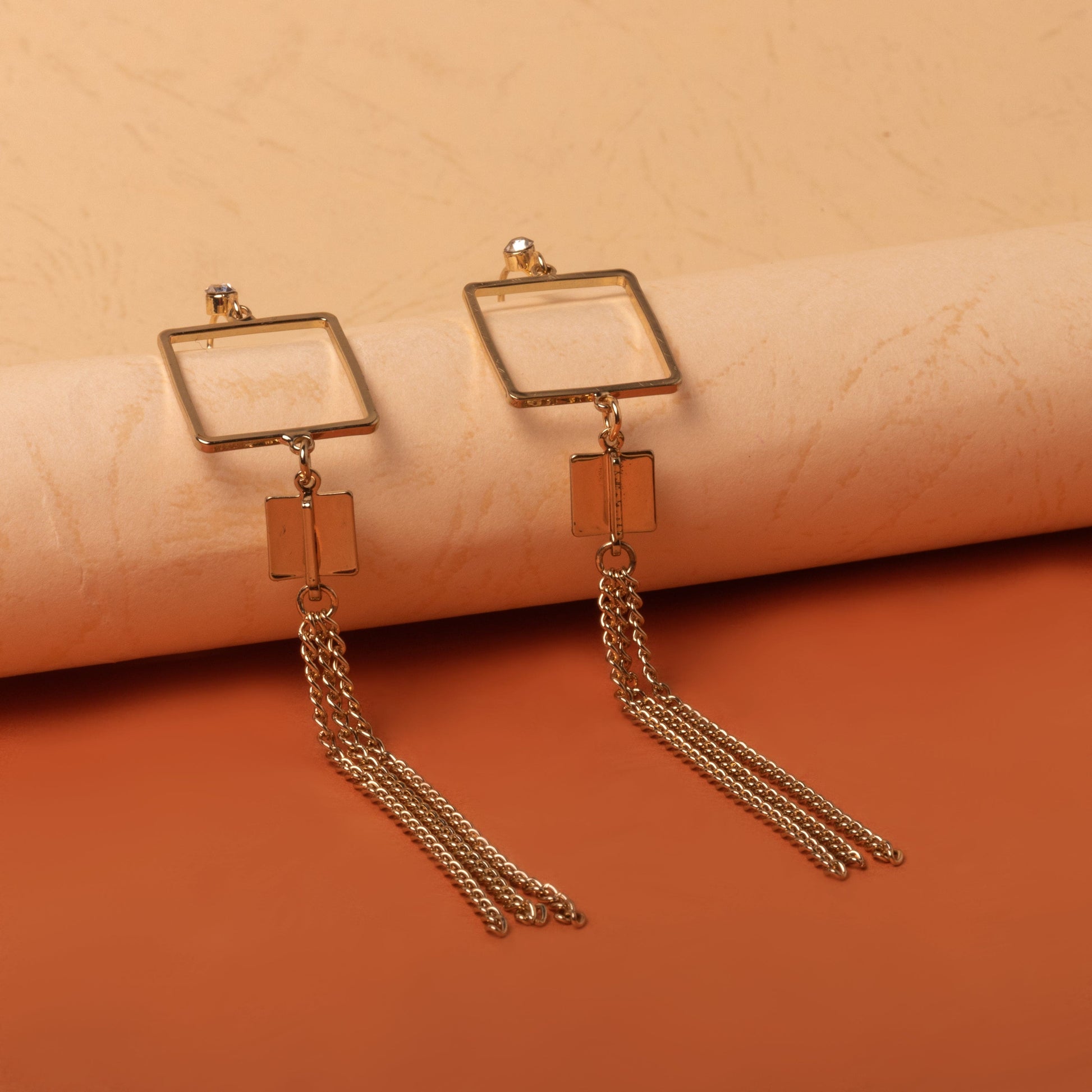 Moonstruck Square Chain Dangle Earrings for Women - www.MoonstruckINC.com