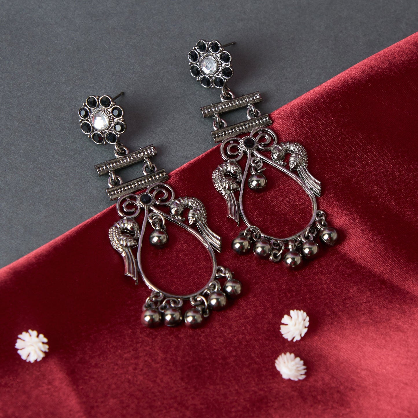 Moonstruck Oxidised Traditional Ethnic Earrings For Women (Black) - www.MoonstruckINC.com