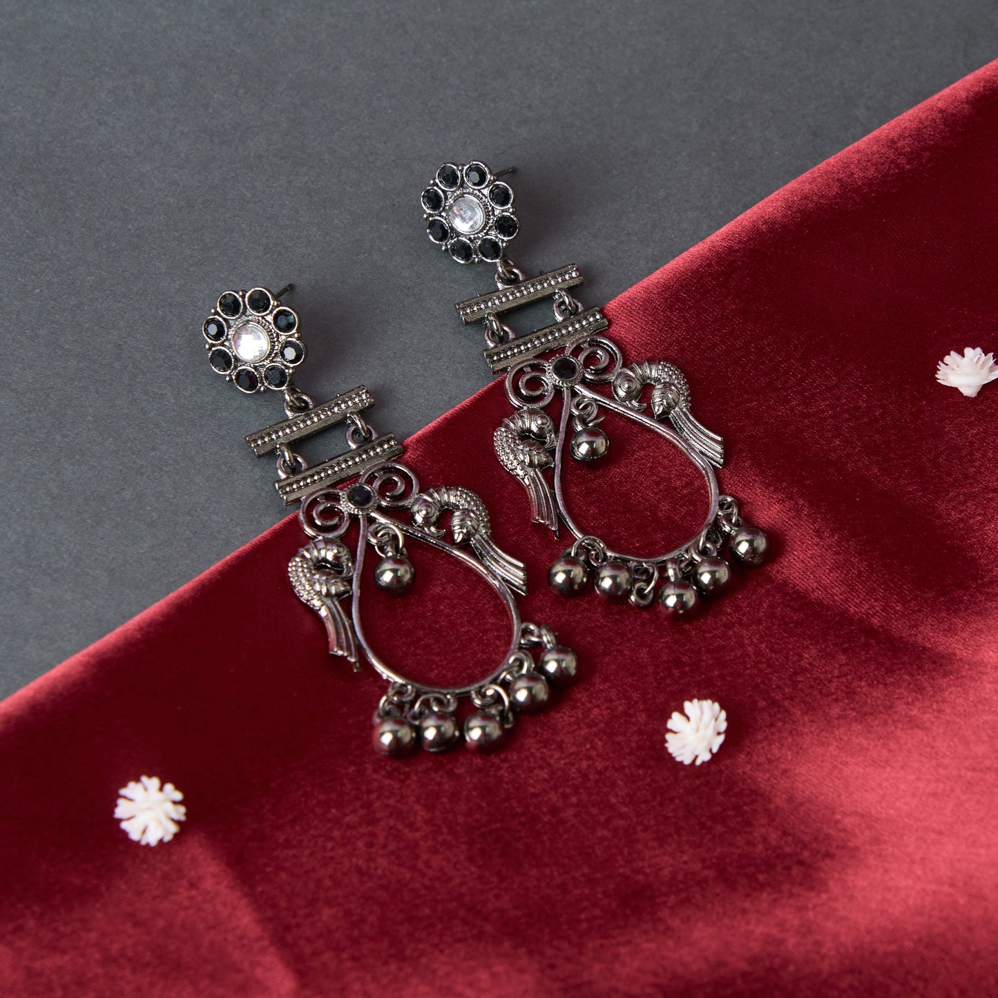 Moonstruck Oxidised Traditional Ethnic Earrings For Women (Black) - www.MoonstruckINC.com