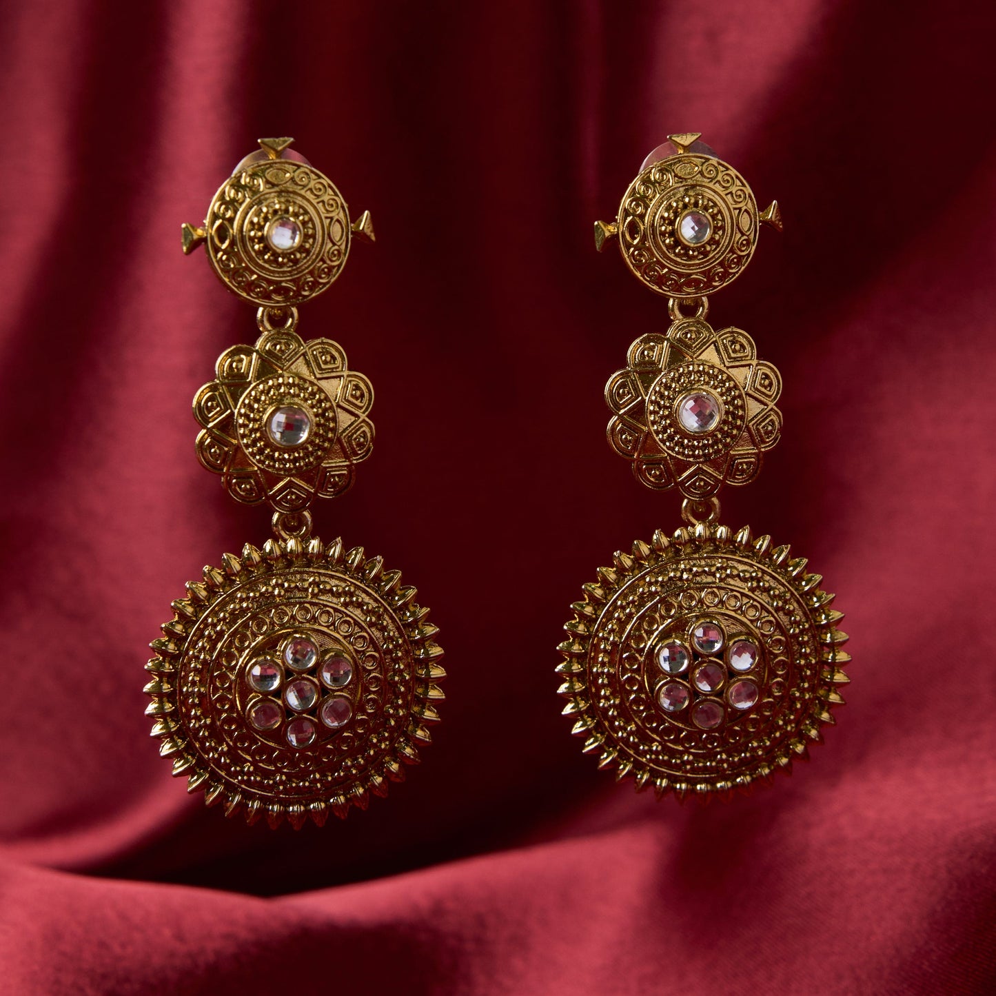 Moonstruck Antique Golden Traditional Ethnic Earrings For Women - www.MoonstruckINC.com