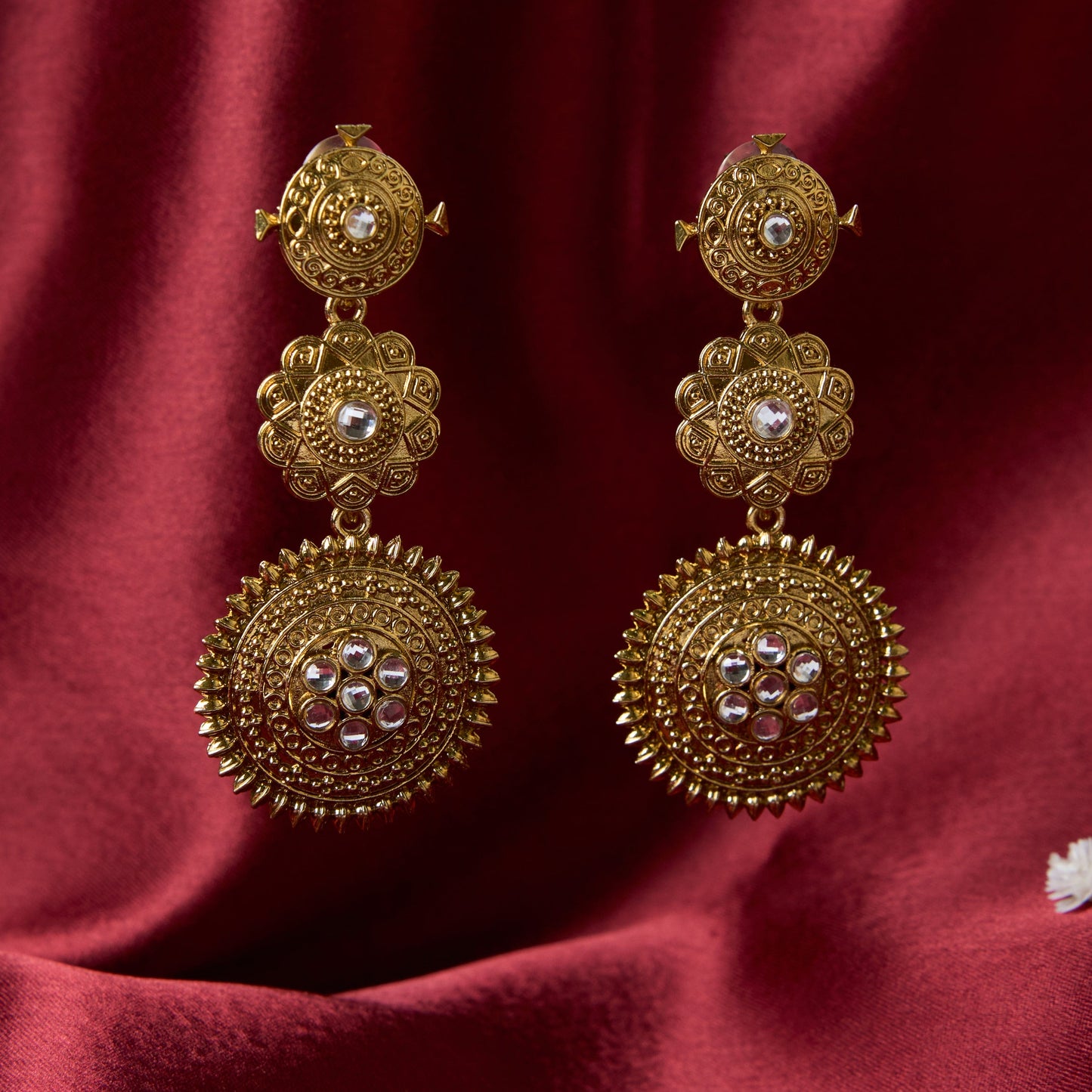 Moonstruck Antique Golden Traditional Ethnic Earrings For Women - www.MoonstruckINC.com