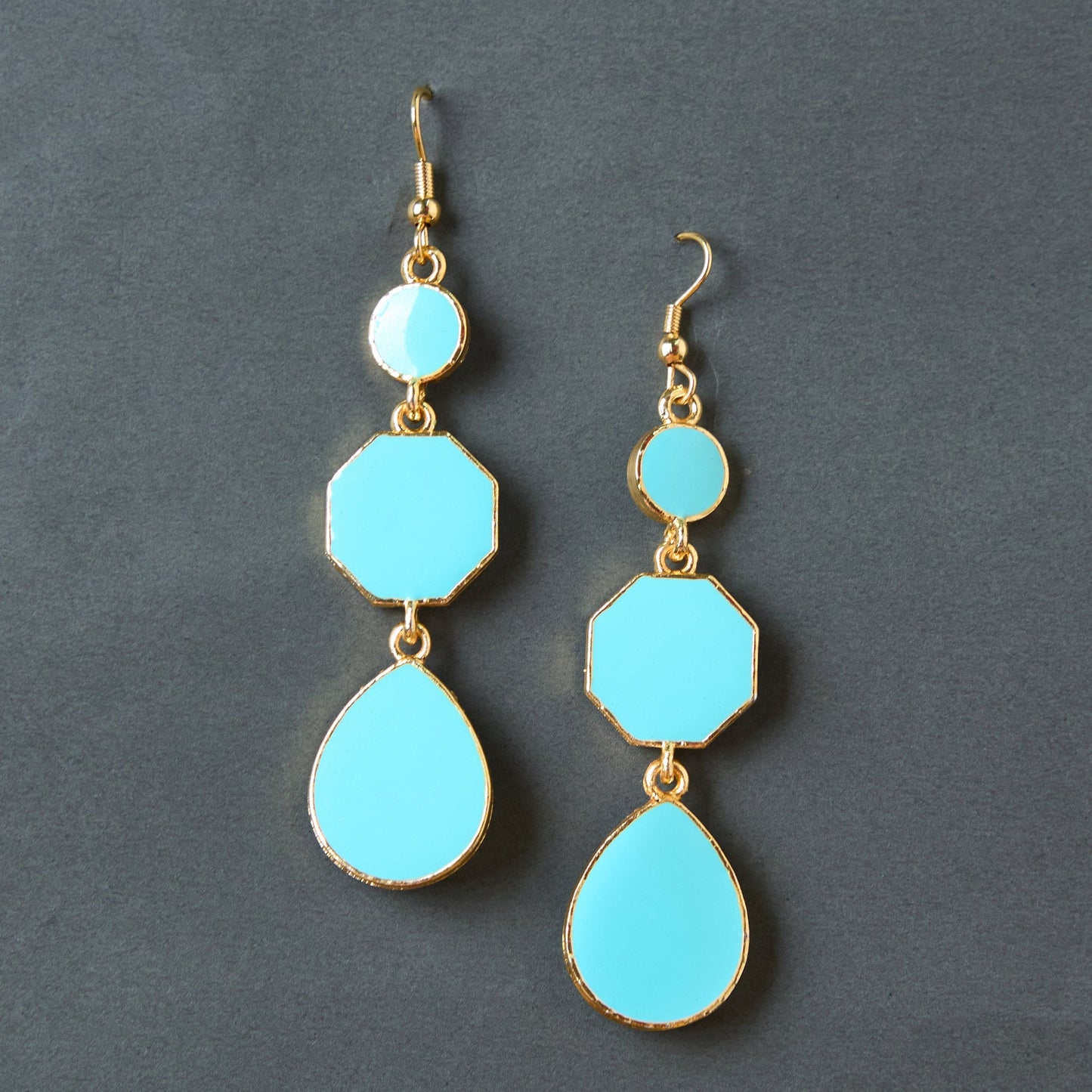 Moonstruck Light Blue Dangle Drop Earrings - www.MoonstruckINC.com