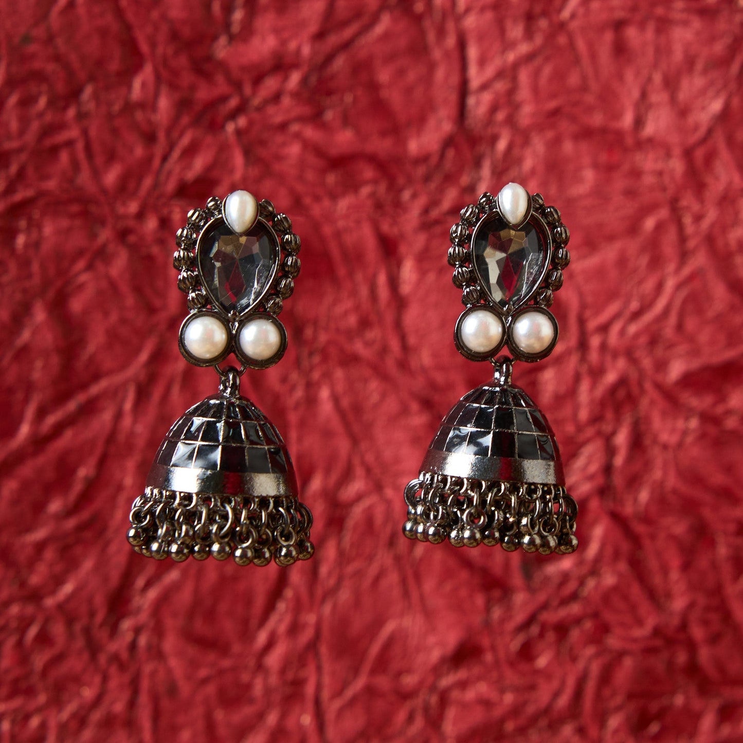 Moonstruck Oxidised Jhumkis Drop & Dangler Earring for Women Traditional(Black) - www.MoonstruckINC.com