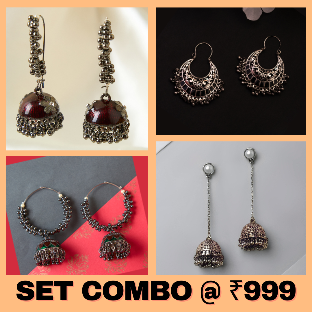 Buy Oxidised Earrings Set Combo For Women/Girls Online - Moonstruck Costume Jewellery - www.MoonstruckINC.com