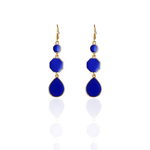 Moonstruck Dangle Drop Earrings For Women Party Wear (Blue) - www.MoonstruckINC.com
