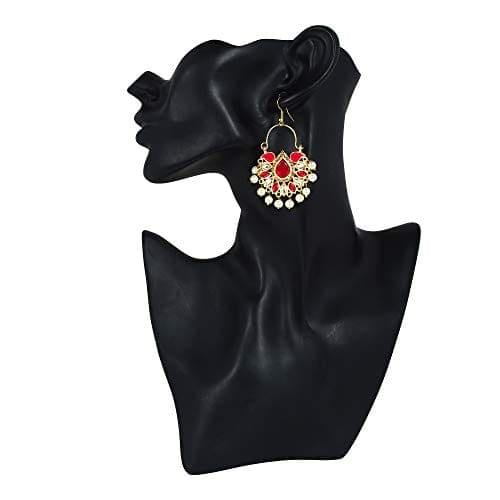 Moonstruck Chandbali Hoop Pink Non-Precious Metal Earrings for Women - www.MoonstruckINC.com