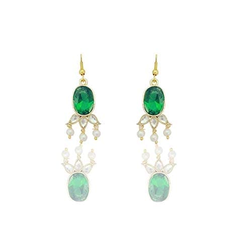 Moonstruck Pearl Drop Dangler Earring For Women Girls (Green) - www.MoonstruckINC.com