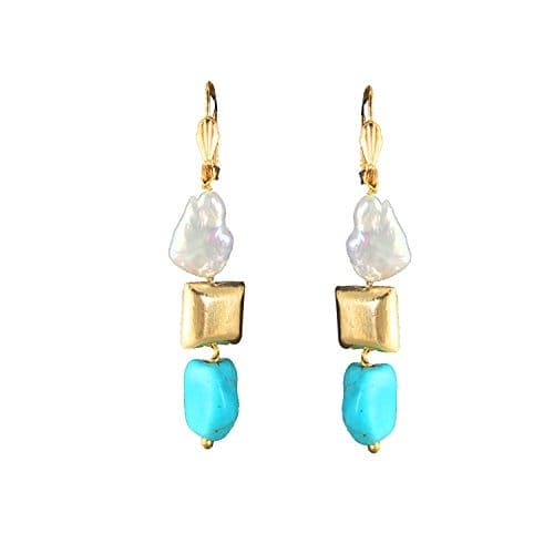 Moonstruck Turquoise and Pearl earrings for Women - www.MoonstruckINC.com
