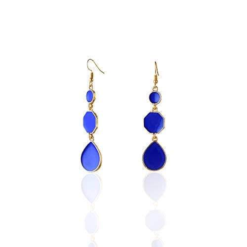 Moonstruck Dangle Drop Earrings For Women Party Wear (Blue) - www.MoonstruckINC.com