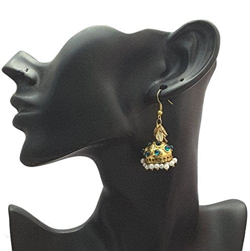 Moonstruck Emrald Pearl Danglers Jhumki Earring for Women Traditional - www.MoonstruckINC.com