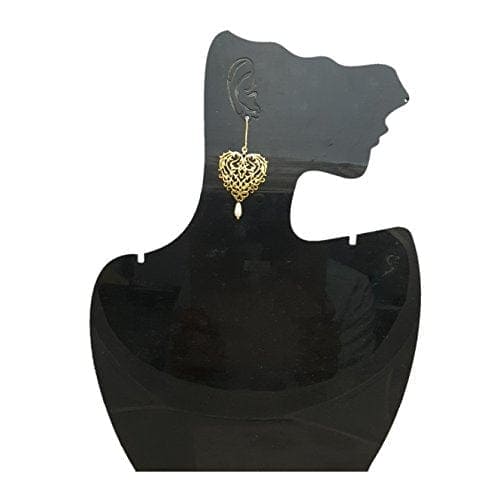 Moonstruck Heart Shaped Gold Hook Earrings with Pearl - www.MoonstruckINC.com