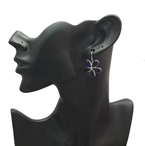 Moonstruck Combo flower hook earrings (Pearl & Blue) - www.MoonstruckINC.com