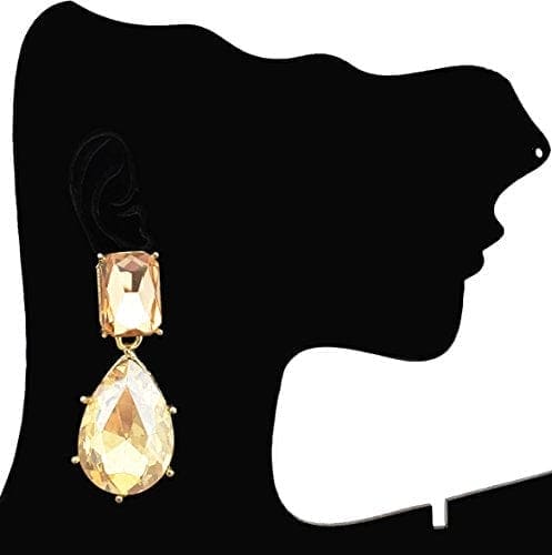 Moonstruck Dangle Drop Stone Earrings (Pink & Gold) - www.MoonstruckINC.com