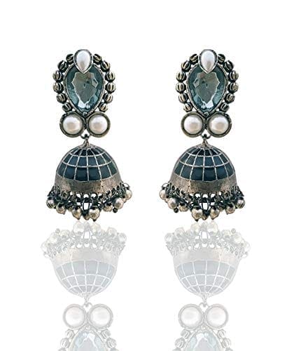 Moonstruck Oxidised Jhumkis Drop & Dangler Earring for Women Traditional(Black) - www.MoonstruckINC.com