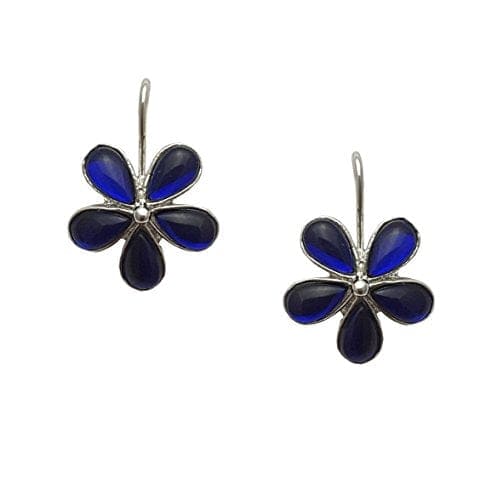 Moonstruck Combo flower hook earrings (Pearl & Blue) - www.MoonstruckINC.com