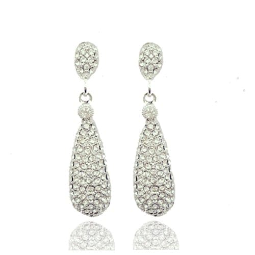 Moonstruck Diamond Dangle Drop Earrings for Girls Stylish (Silver) - www.MoonstruckINC.com