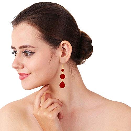 Moonstruck Dangle Drop Earrings For Women(Red) - www.MoonstruckINC.com