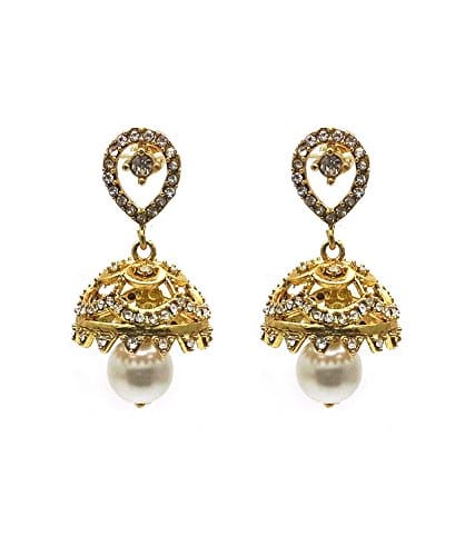Moonstruck white pearl Jhumki Earring for Girls - www.MoonstruckINC.com
