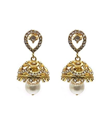 Moonstruck white pearl Jhumki Earring for Girls - www.MoonstruckINC.com
