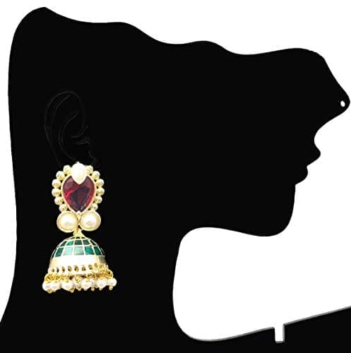 Moonstruck Non-Precious Metal Base Metal Pearl Earrings For Women (Pink) - www.MoonstruckINC.com