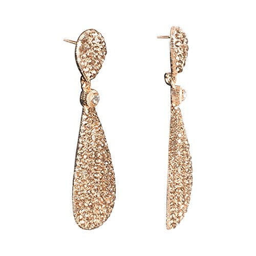 Moonstruck Rose Gold Metal Dangle Drop Earrings For Women - www.MoonstruckINC.com