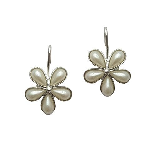 Moonstruck Combo flower hook earrings (Pearl & Blue) - www.MoonstruckINC.com