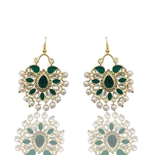Moonstruck Green Non-Precious Metal Chandbali Hoop Earring for Women - www.MoonstruckINC.com