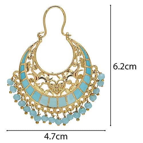 Moonstruck Traditional Indian Chandbali Hoop Earrings for Women (Green) - www.MoonstruckINC.com