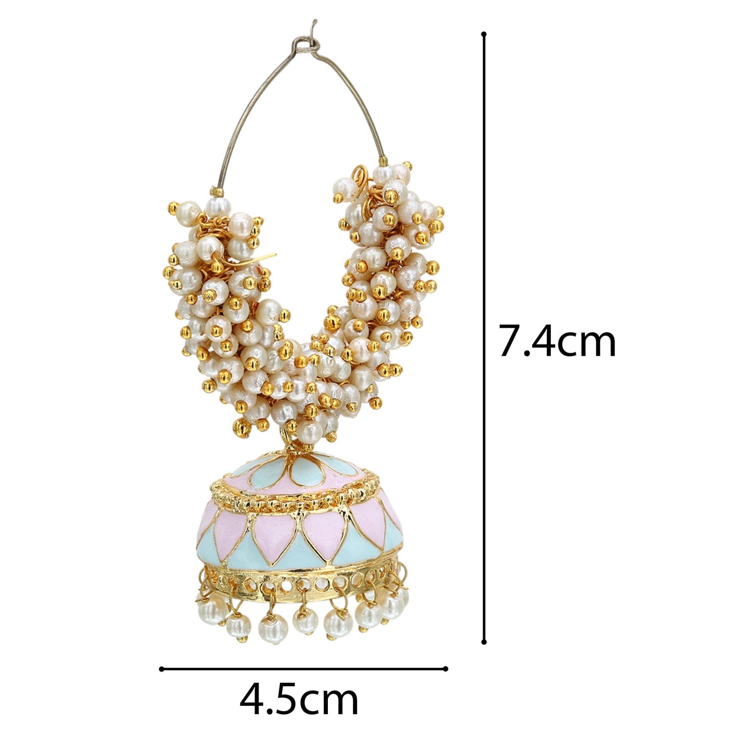 Moonstruck Gold Pearl Hoops Fashion Earrings For Women (Pink) - www.MoonstruckINC.com