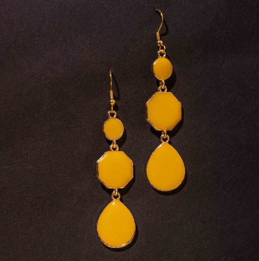 Moonstruck Yellow Dangle Drop Earrings - www.MoonstruckINC.com