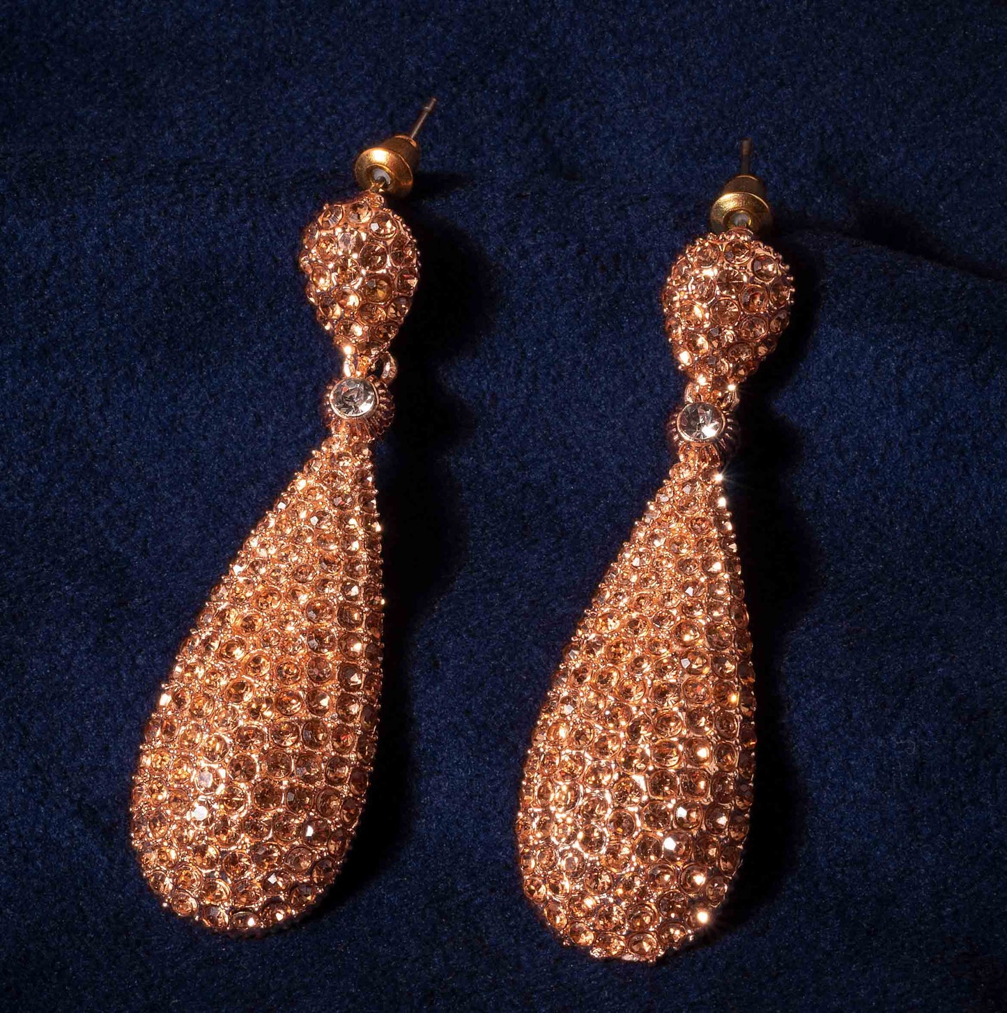 Moonstruck Rose Gold Metal Dangle Drop Earrings For Women - www.MoonstruckINC.com