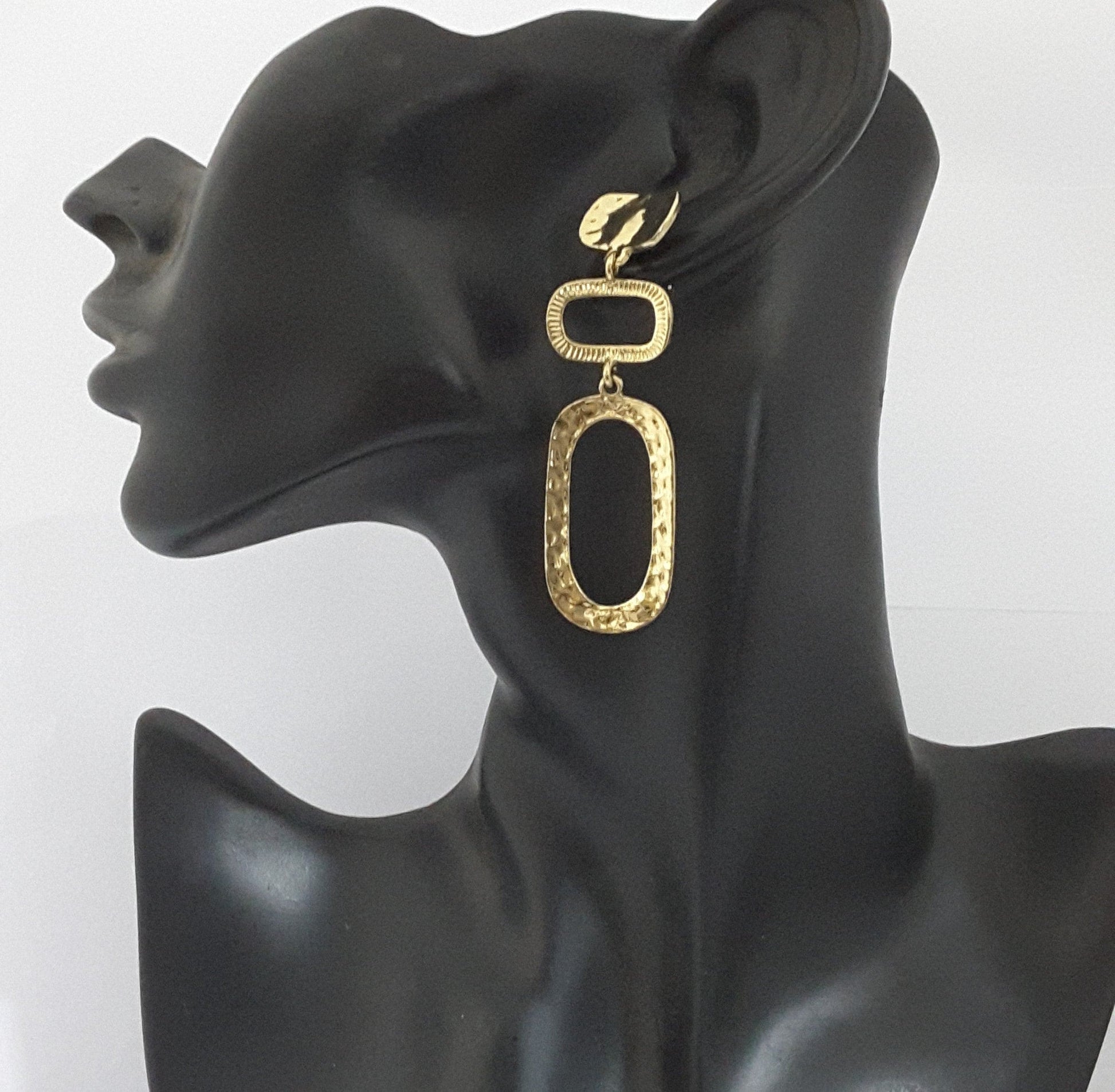 Moonstruck Textured Gold/Golden Dangle Earrings for Women - www.MoonstruckINC.com